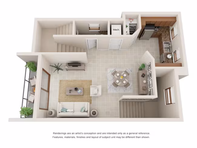 Two Bedroom 2.5 Bathroom 1027 floor plan